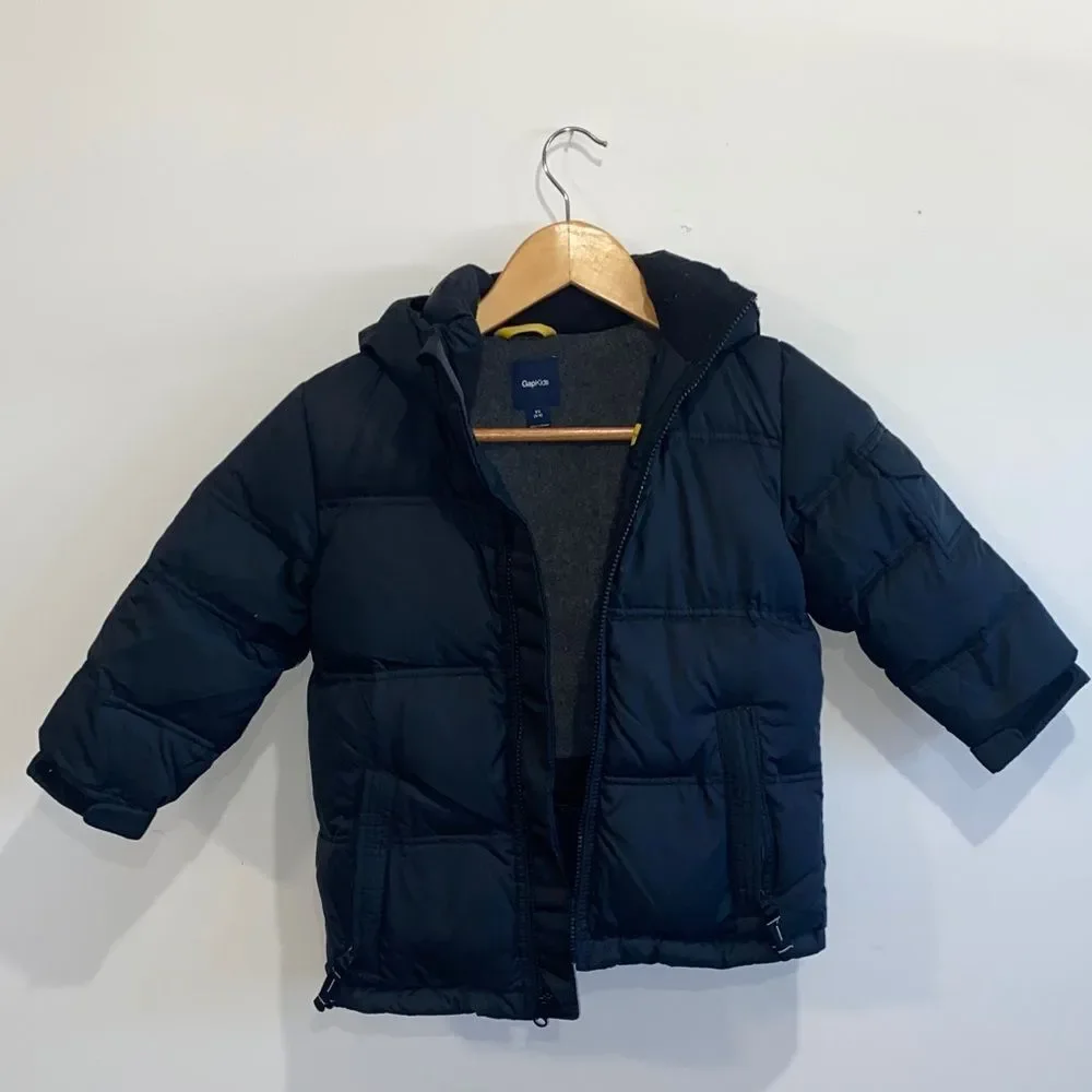 GAP Kids Boys Black Puffer Jacket XS (4-5)